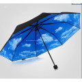 Parapluie pliant triple imprimé promotionnel